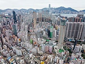 Aerial view of Hong Kong city