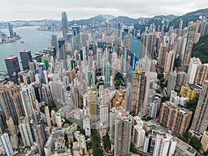 Aerial view of Hong Kong city