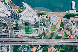 Aerial view of Hong Kong crowed residence a Tsuen Wan Hong Kong.