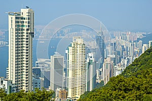 Aerial view of Hongkong harbour