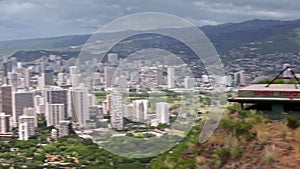 Aerial view of Honolulu and Waikiki beach from Diamond Head, Hawaii