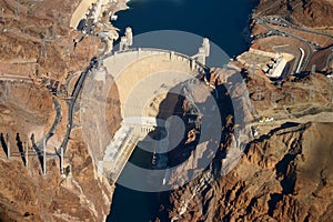 Aerial View of Hoover Dam photo