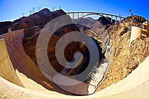 View of Hoover Dam and infrastructure photo