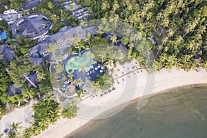 Aerial view of Hotel and beach in Koh Chang, Thailand