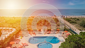 Aerial view at the hotel pool area