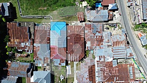 aerial view of houses .aerial view of densely populated settlements