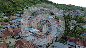 aerial view of houses .aerial view of densely populated settlements