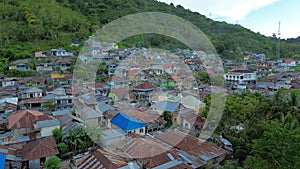 aerial view of houses .aerial view of densely populated settlements