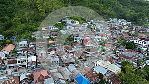 aerial view of houses .aerial view of densely populated settlements