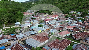 aerial view of houses .aerial view of densely populated settlements