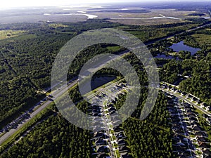 Aerial view of houses in Yulee Florida