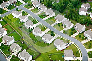 Aerial view of housing development in Charlotte, North Carolina