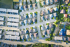 Aerial view of housing subdivision or housing development