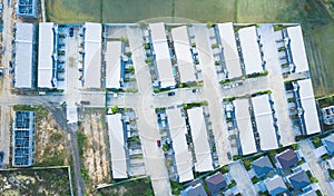 Aerial view of housing subdivision or housing development