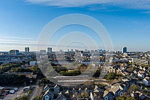 Aerial view of the Houston Texas cityscape