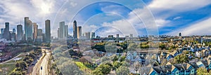 Aerial view of the Houston Texas cityscape