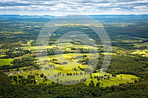Aerial view of the Hudson Valley farm land photo