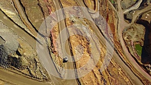 Aerial view of huge, modern open pit mine