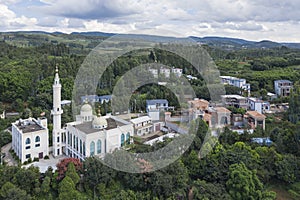 Aerial view of a Hui mosque in Yunnan, China