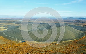 Aerial view of Hverfjall crater