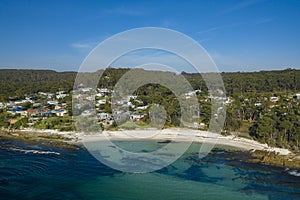Aerial view of Hyams Beach at Jervis Bay, NSW South Coast, Australia