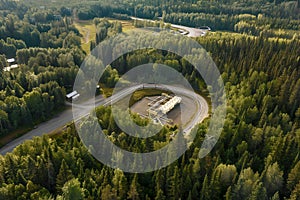 Aerial View of Hydrogen Energy Plant in Forest