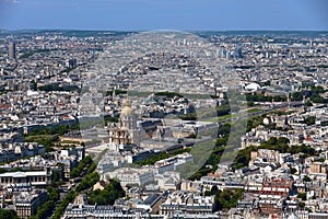 Aerial view of the Hotel national des Invalides in Paris photo