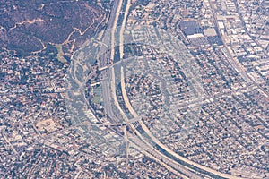 Aerial view of the I-5 Freeway in Los Angeles