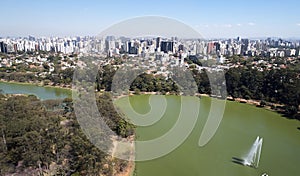 Aerial view of Ibirapuera park in Sao Paulo city, Brazil