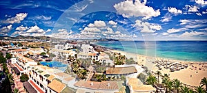 Aerial view on Ibiza beach photo