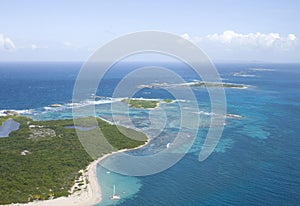 Aerial view of Icacos and Lobos Island Puerto Rico photo