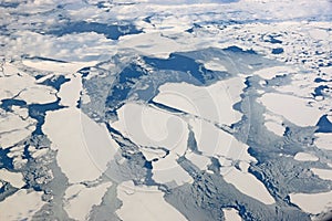 Aerial view of ice floes