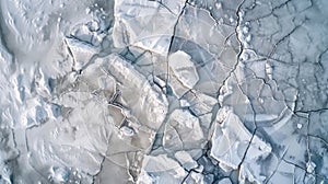 Aerial View of Ice Floes and Water