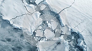 Aerial View of Ice Floes and Water