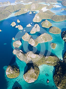 Aerial View of Idyllic Islands in Wayag, Raja Ampat