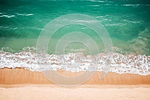 Aerial view on idyllic tropical beach