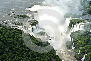 Aerial view Iguazu Falls, Argentina, Brazil