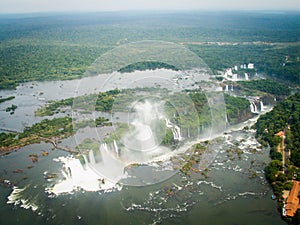 Aerial View Of Iguazzu Falls Landscape