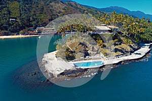 Aerial view of Ilhabela beach, SÃ£o Paulo, Brazil