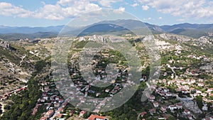 Aerial view of Ilindentsi Village, Blagoevgrad region, Bulgaria