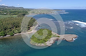 Aerial view of Ilot Sanchot Mauritius