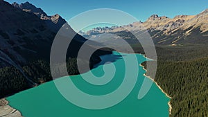 Aerial view of the incredible Peyto Lake