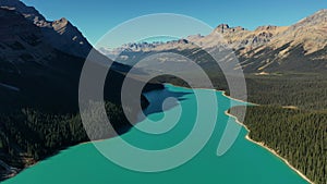 Aerial view of the incredible Peyto Lake