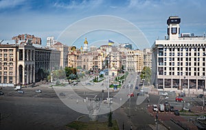 Aerial view of Independence Square - Kiev, Ukraine