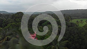 Aerial View of Indian Jungel and Mountains in Monsoon