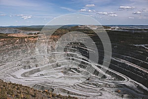 Aerial view industrial of opencast mining