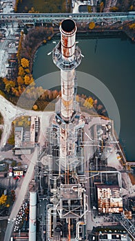 Aerial view of an industrial plant