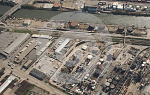 Aerial view of industrial site