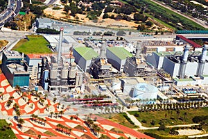 Aerial view of Industry power plant. Barcelona