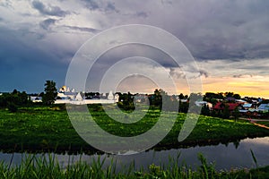 Aerial view of Intercession Pokrovsky Monastery in Suzdal, Russia